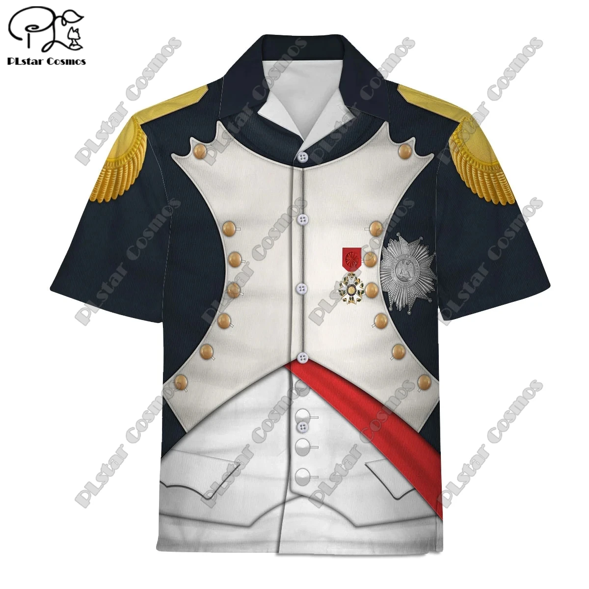 Uniforme de soldado francés de infantería para hombre y mujer, camisa de manga corta con estampado 3D, ropa de calle de verano