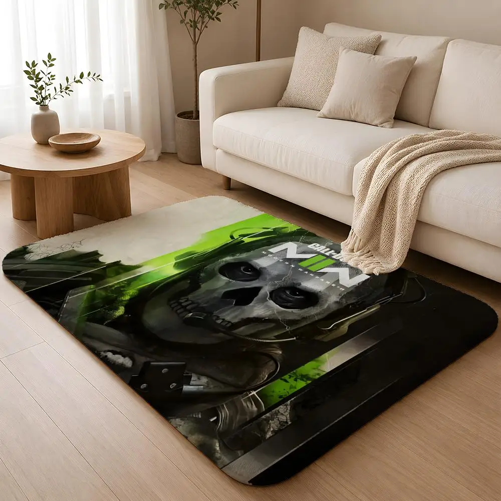 Anime C-Call of D-Duty Floor Mat Machine Washable Soft Flannel Area Rug, Non-Slip Absorbent Floor Mat for Living Room Bedroom