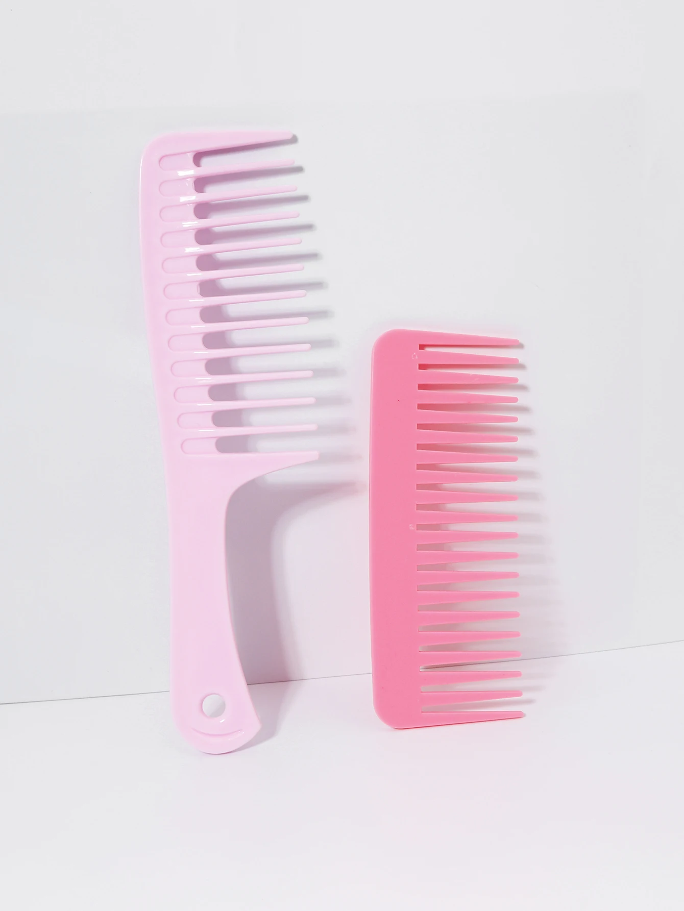 Wide toothed comb set, handleless styling comb and shampoo comb, suitable for curly, wet or dry hair, special for real hair wigs