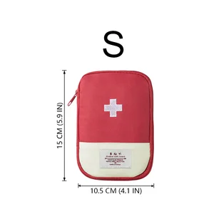 Small Blue/Red Empty Small First Aid Kit for Outdoor Travel, Camp, Home, Easy Transportation 9 Main Sales Bag First Aid - №6
