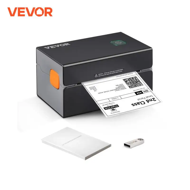 VEVOR Thermal Label Printer 300DPI Bluetooth & Automatic Label Recognition for 4x6 Mailing Packages USB Barcode Sticker Make