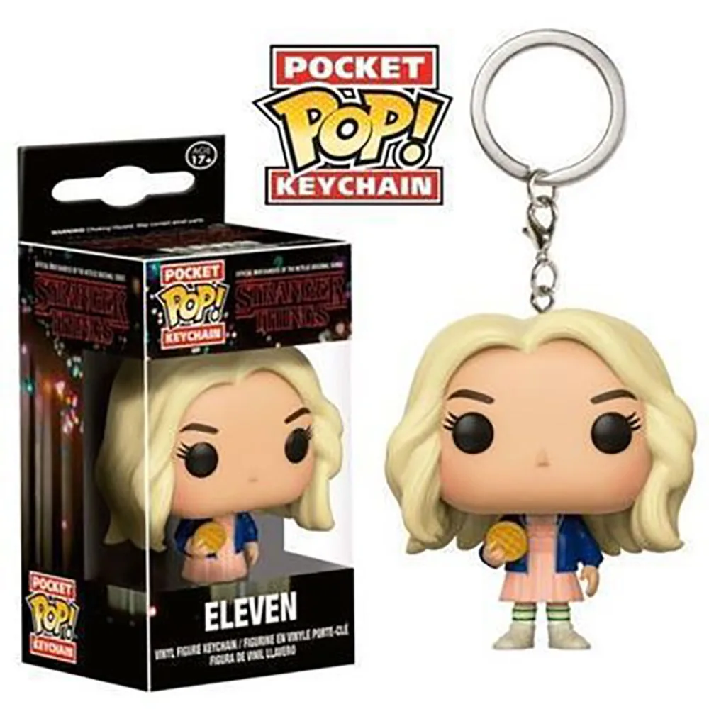 FUNKO Pocket Keychain Stranger Things Doll Eleven Barbara Backpack Pendant Classic Child's Collection Birthday Gift Toy Keychain