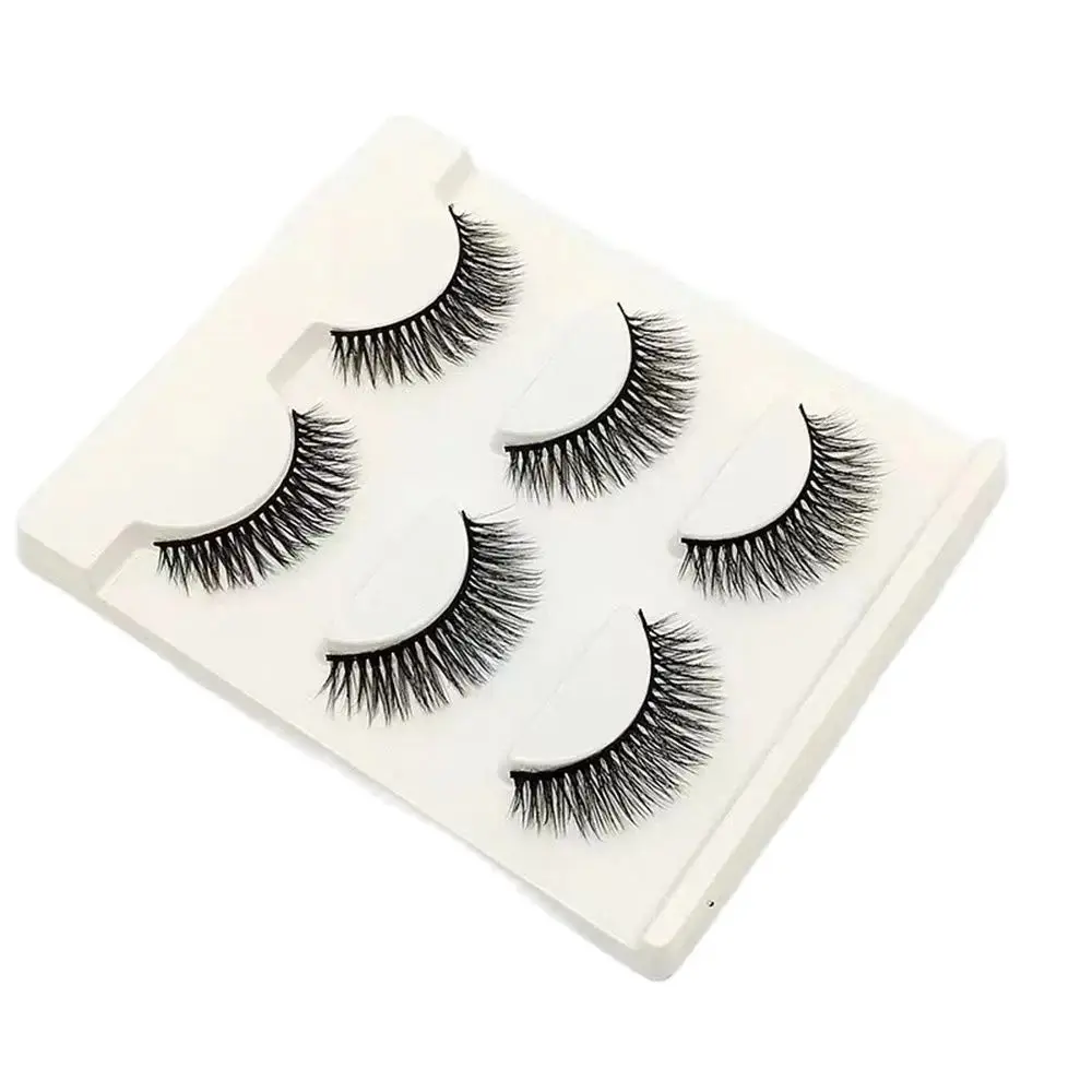 Pestañas postizas largas naturales, pestañas postizas rizadas, Gel delineador de ojos magnético, sin pegamento, maquillaje, 3 pares