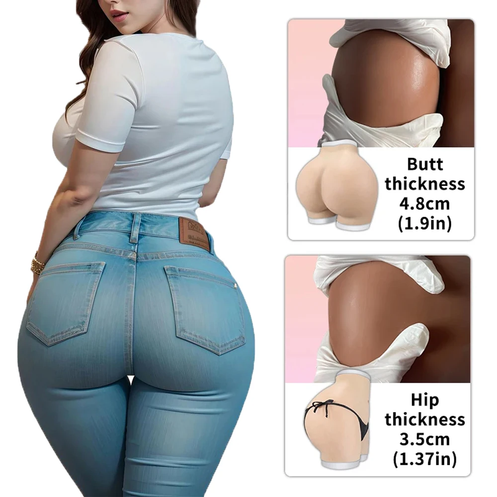 Silicone Huge 4.8cm Bum and Hips Padded Panties High Quality Silicone Open Crotch Fake Buttocks Enhance Pants for Women