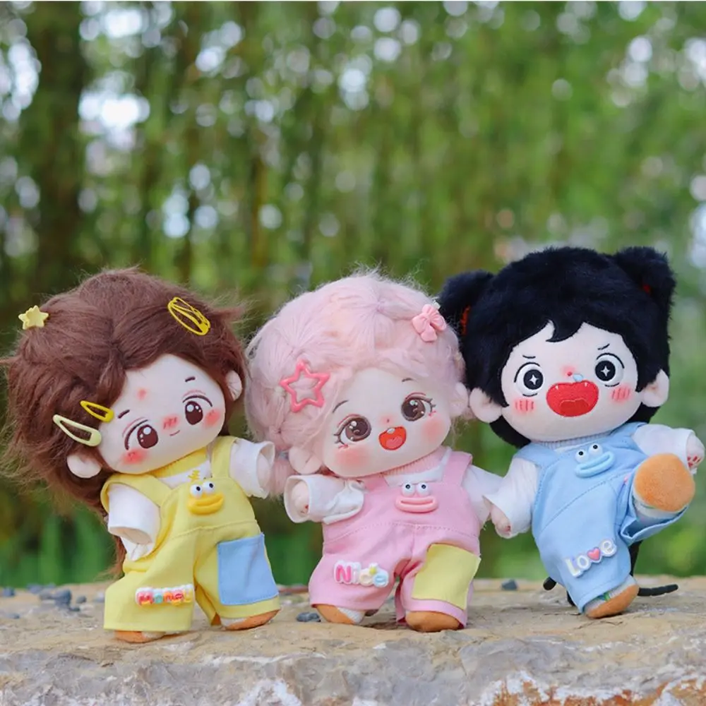 20cm Cartoon Doll Clothes Toy T-shirt Doll Cloth Accessories Cotton Doll Clothes Dress Up Suspender Pants