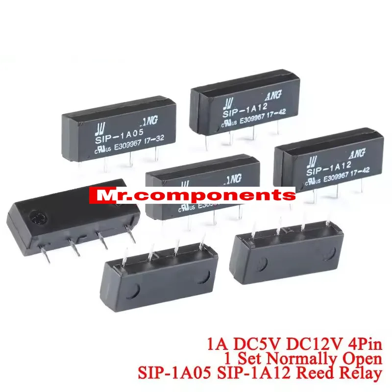1pc DC 5V 12V 24V Reed Relay SIP-1A05 SIP-1A12 SIP-1A24 1 Set Normally Open NO 1A DC5V DC12V DC24V 4Pin Rele