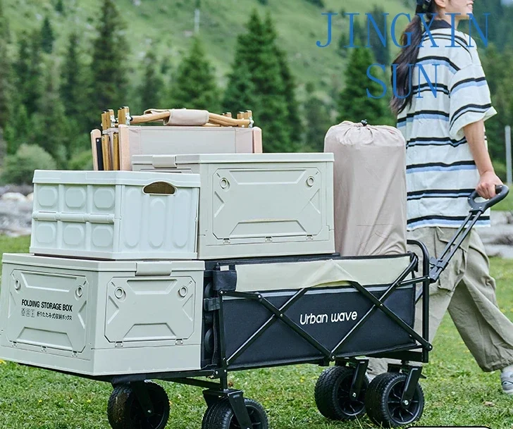 Camping Cart Outdoor Folding Camping Cart Picnic Trailer Stall Pulling Cart