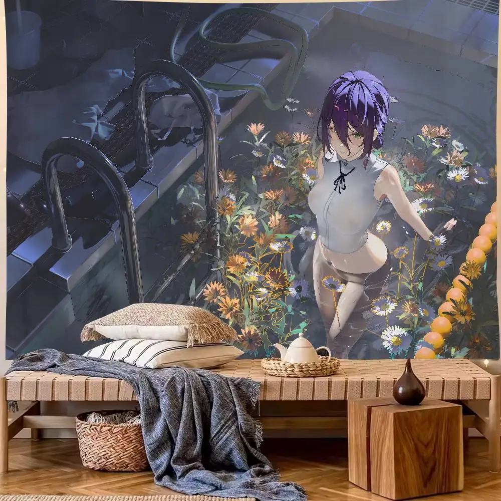 Pretty Hot Girl REZE Anime Girl Tapestry Tapestry Wall Hanging Wall Rugs Dorm Decor Blanket Camping Decoration Tapestry