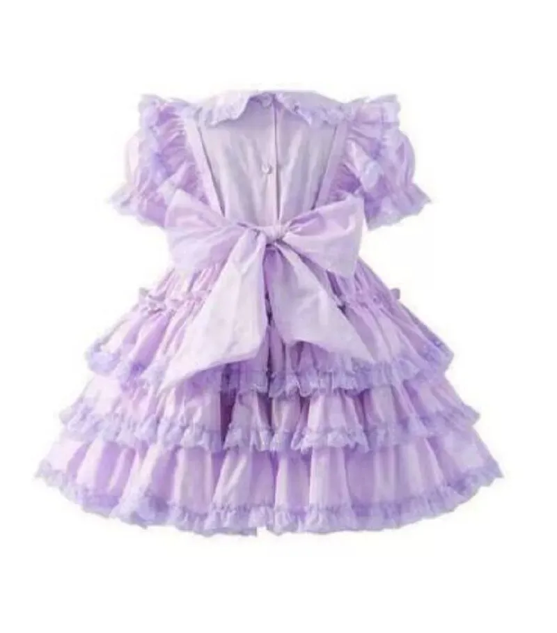 Purple Sissy Doll Collar Cake Skirt Baby Maid Girl Mini Dress Cosplay Tailor-made