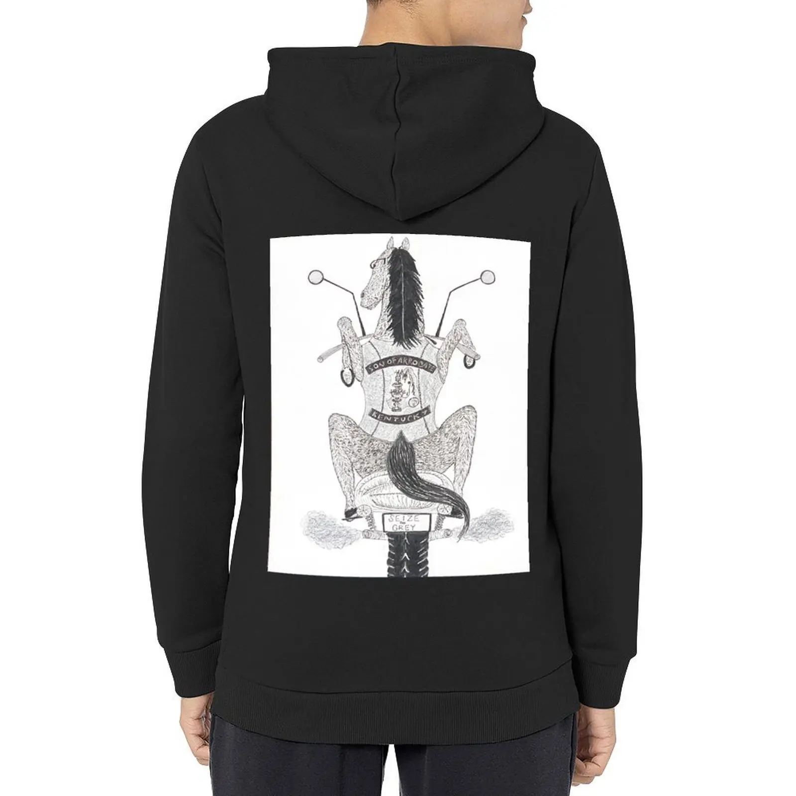 

Biker Seize the Grey Hoodie men's sweat-shirt men clothing men clothes winter clothes tracksuit