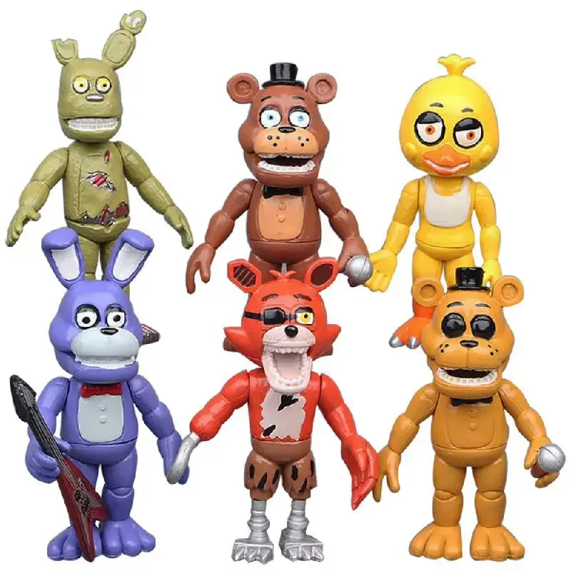 6-8pcs Fnaf At Five Nights Security Breach Series Pvc Action Figures Bonnie Foxy Toy Fazbear Bear Doll Model Toys For Kids Gifts