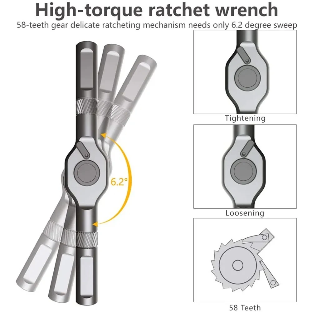 24 In 1 Multi-purpose Ratchet Wrench Screwdriver RS1 Magnetic Bits Tools Set ATuMan DIY Household Repair Tools Set Box