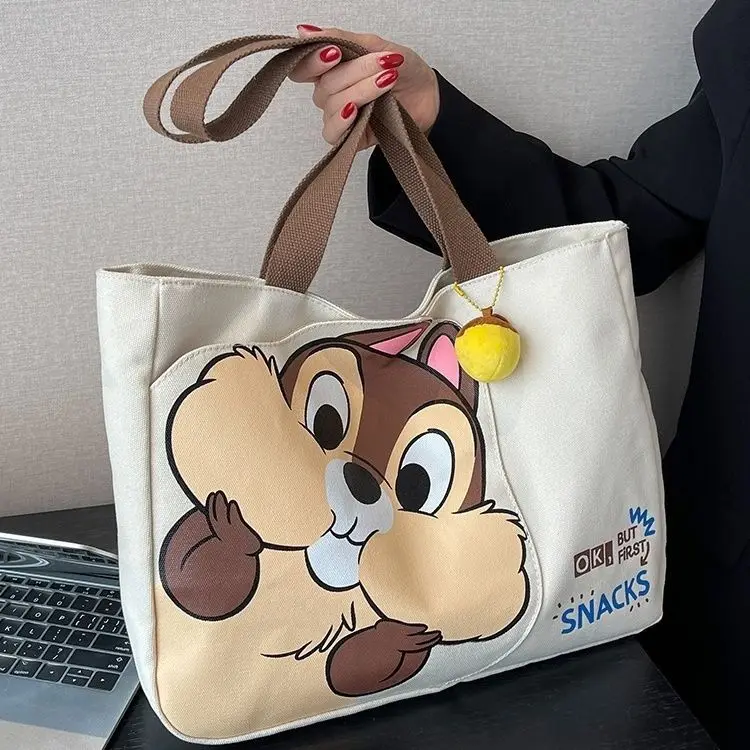 Disney Canvas Bag Girls large capacity bag summer new cartoon Crossbody Bags carrying mommy single shoulder Tote bag