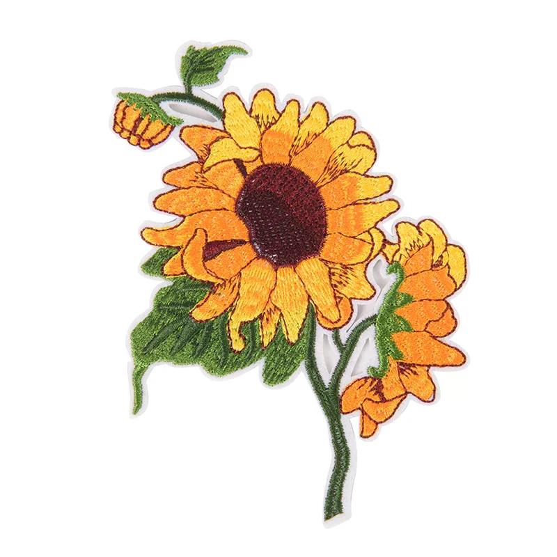 Sunflower iron on patch embroidered clothes patch for clothing garment apparel