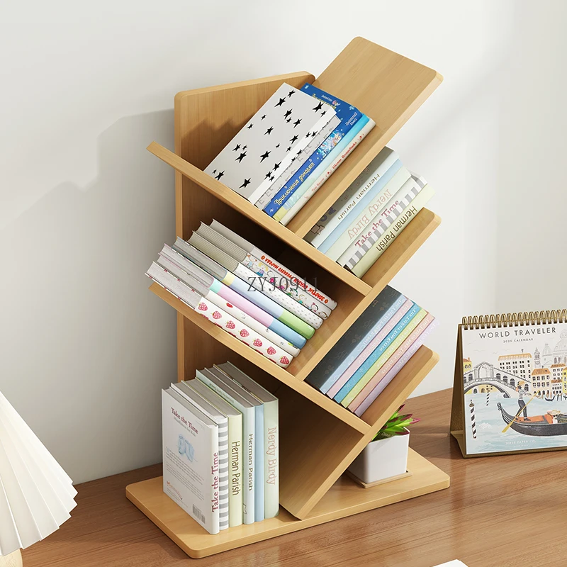 Children's creative tree bookshelf non-solid wood against the wall creative tree bookcase