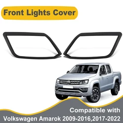 Head Light Covers For Volkswagen Amarok V6 2009-2022 Front Lamp Hood ABS Matte Black Car Exterior Accessories