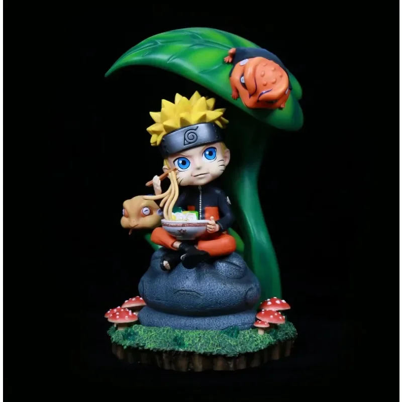 New 10CM Naruto Uzumaki Eating Ramen Childhood Scene Statue Model Ornament Figure For Children's Gifts