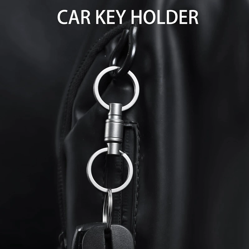 Detachable Quick Release Swivel Keychain Pull Apart Heavy Duty Car Key Holder Retractable Keychain With 2 Titanium Key Ring