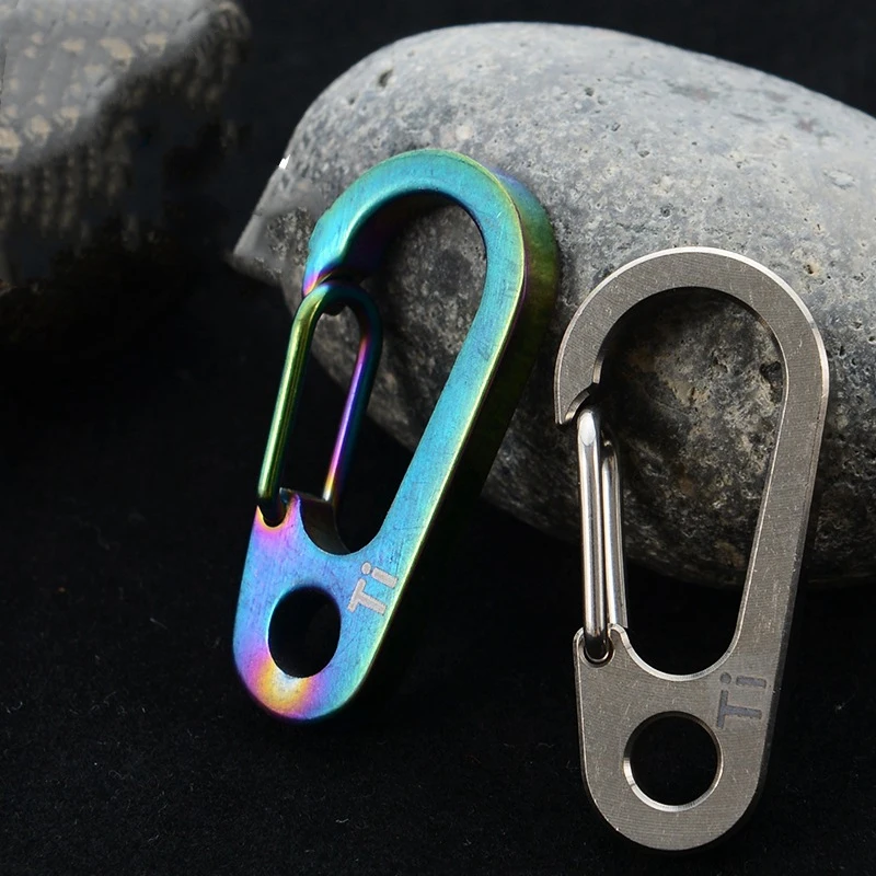 Titanium Alloy Carabiner Ring Keychain Clip Buckle Small Carabiner Clip Titanium Quick Release Keychain Clips