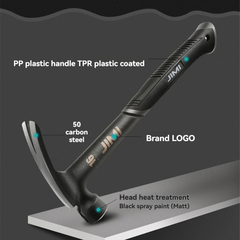 2025 نوع جديد JIMI أعلى جودة مطرقة بمخلب vevor صلابة عالية صب متكامل مع المغناطيسي للكهربائي نجار لاوا #3