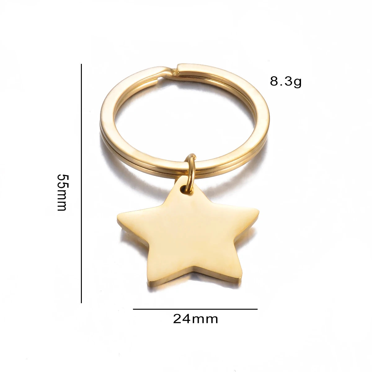 2Pcs Polishing Blank Dog Tag Stainless Steel Star Charm Military Army Pendant For Necklace Custom DIY Jewelry Making Keychain