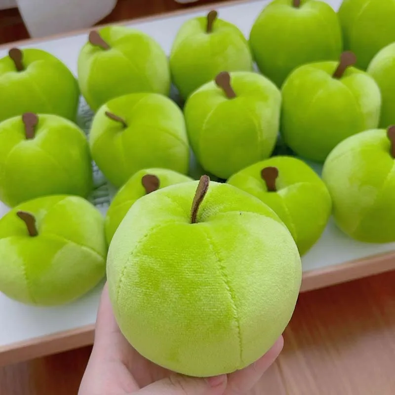 Colorful Apple Plush Toy Soft Fruit Stuffed Doll Cute Simulation Mini Apple Pillow Decoration Photography Prop Birthday Gift