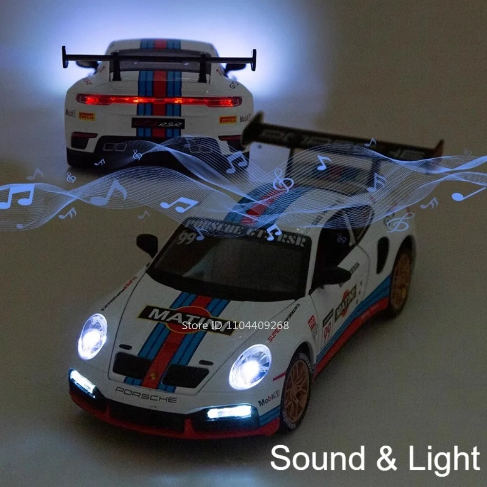 1:24 911 GT3 RSR Panamera Modello di auto sportiva Porte giocattolo Aperto Pressofuso in metallo Suono leggero Tirare indietro Modelli di veicoli Ornamenti Regali