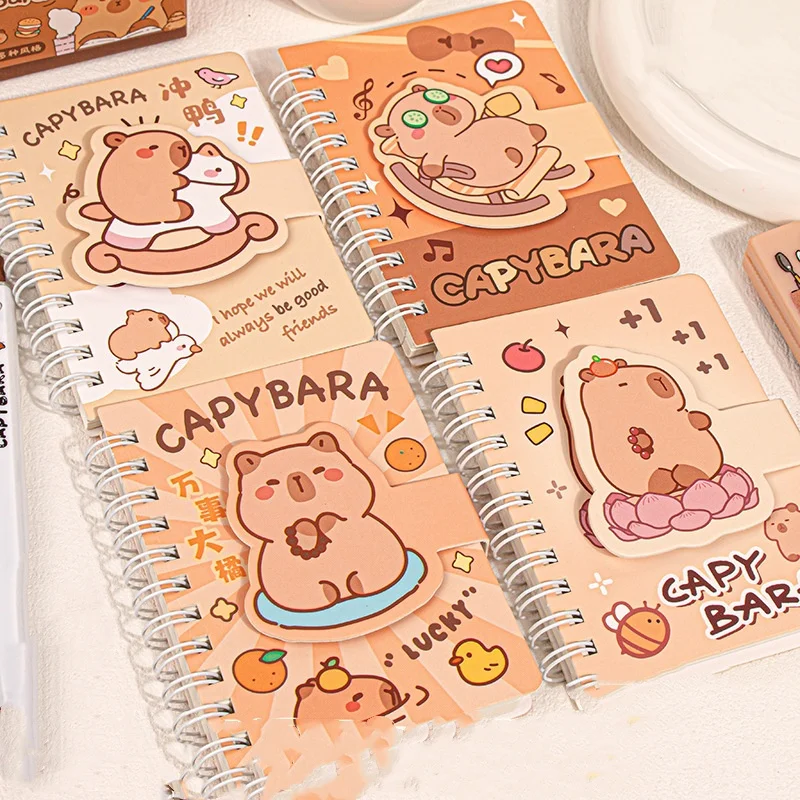 

12pcs/lot Kawaii Capybara Notebook A7 Cute Portable Note Book Diary Planner Stationery gift School Supplies