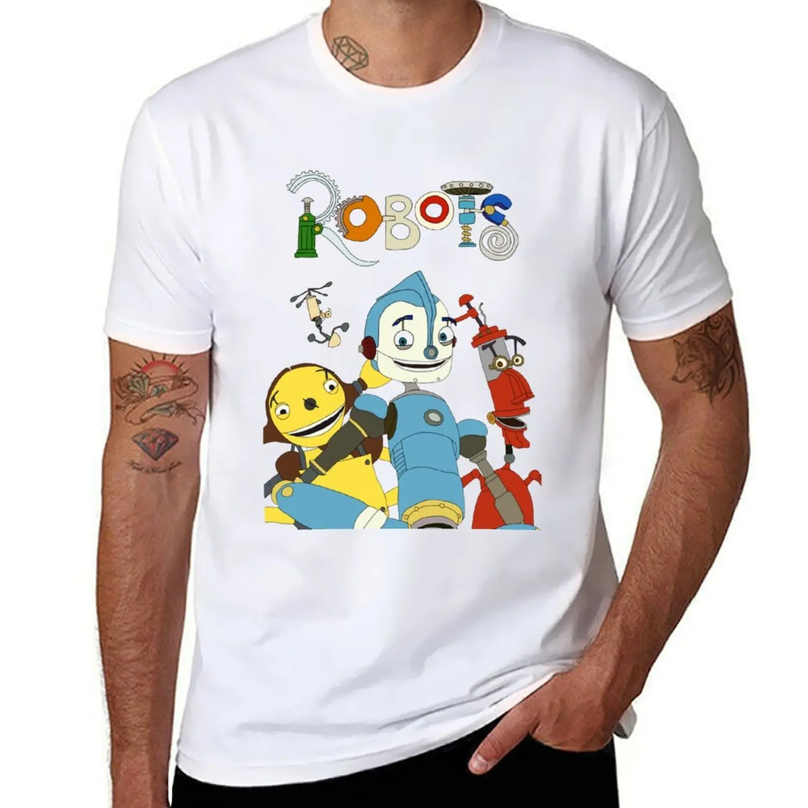 

Robots T-Shirt man graphic t shirt t shirts for man cotton funny T-Shirt