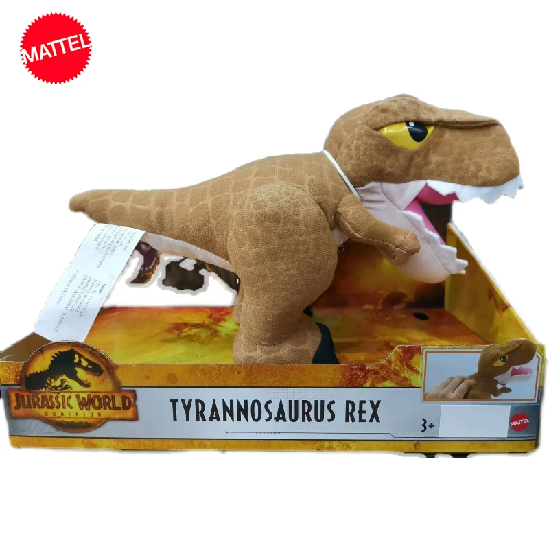 

Original Mattel Jurassic World Plush Toys Tyrannosaurus Rex Blue Dinosaur Model Action Cutie Soft Doll for Children Sound Effect