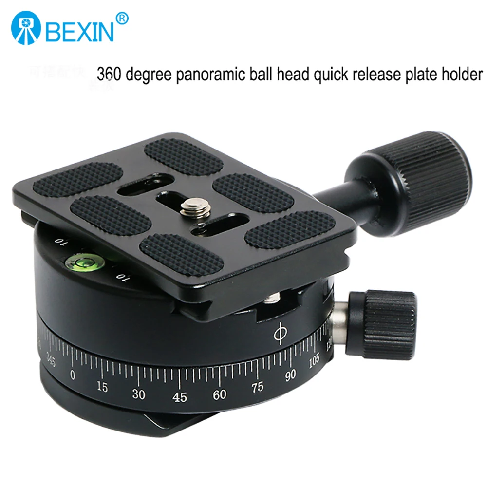 BEXIN 360° Tripod Head Camera Quick Release Clamp Panoramic Shooting Clamp Compatible with RRS/Arca-Swiss Quick Release Plate