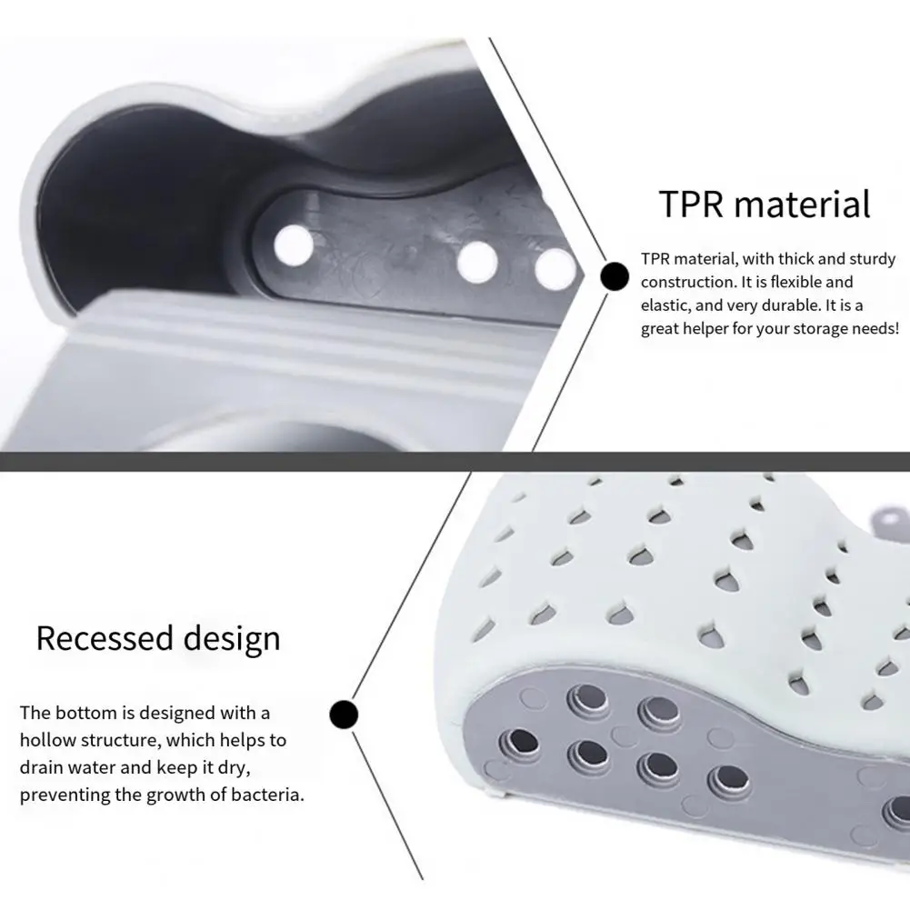 Kitchen Sponge Holder Sink Caddy Organizer Adjustable Sink Caddy Storage Rack with Drain Holes for Soap Sponge Drain Rack