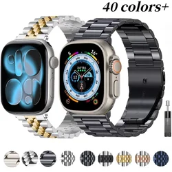 Metal Strap For Apple Watch Ultra 3/2/1 49mm S11-10 42mm 46mm Bracelet Wristband iWatch 9 8 7 6 5 4 SE3 45mm 41mm 44mm 40mm Band