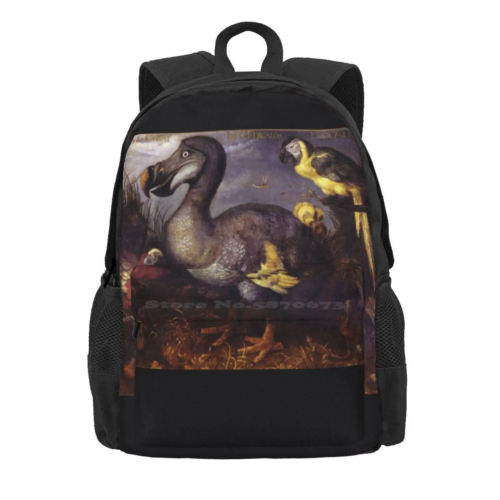 Edwards' Dodo By Roelant Savery Hot Sale Schoolbag Backpack Fashion Bags Edwards Dodo Roelant Savery Birds Extinct Parrots