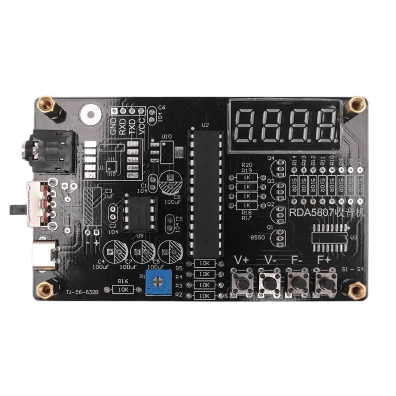 AEE7-DC 5V DIY RDA5807M FM Radio 87-108Mhz With Digital Tube Display Microcontroller Electronic Welding Practice Solder Kit