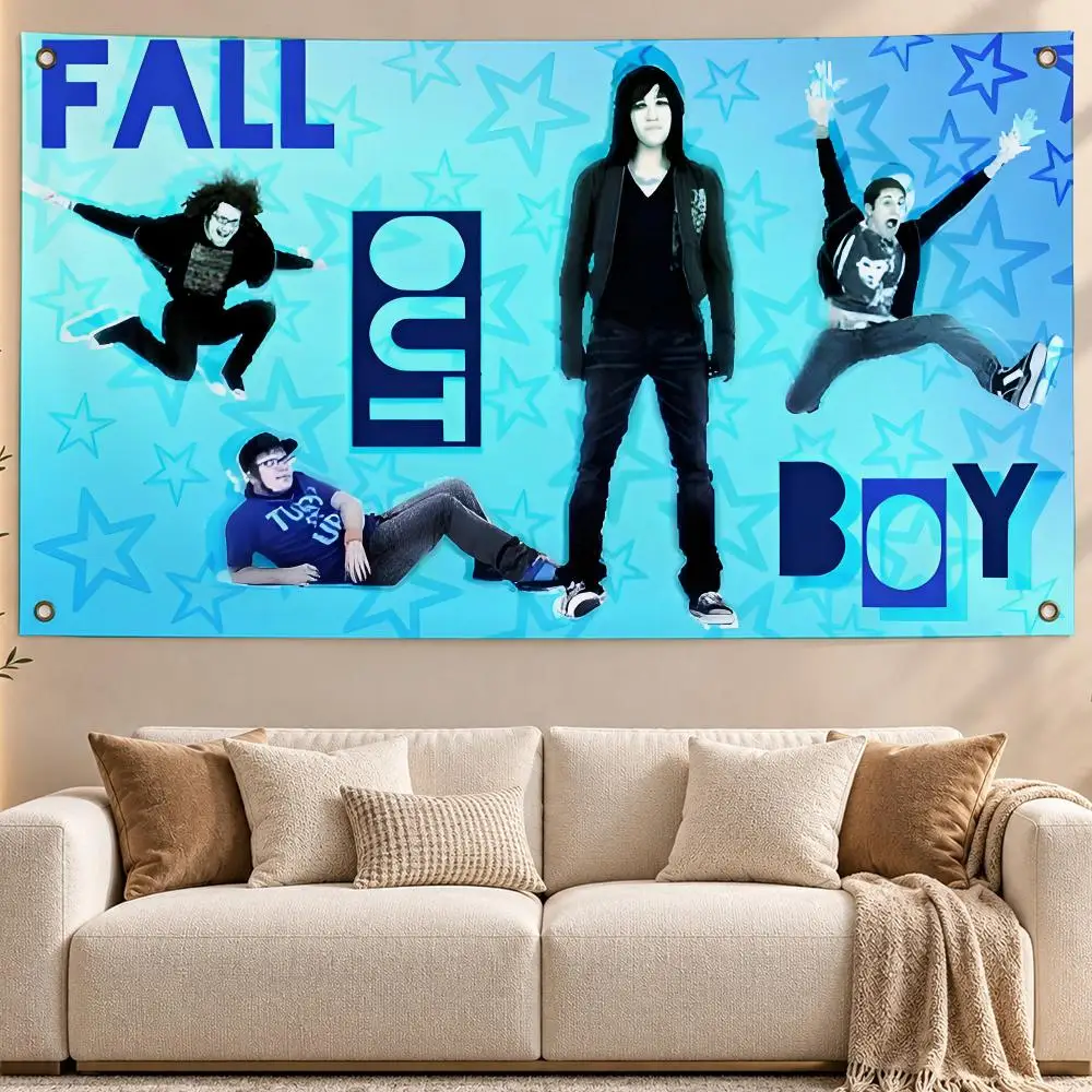 Pop Punk Band Fall Out Boy Flags Aesthetic Wall Hanging Flag Banner Bedroom Living Room Home Decor Large HD