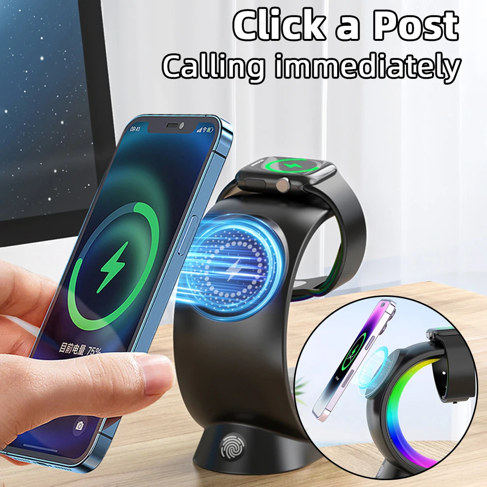 

3 In 1 Wireless Charging Dock Desktop Mobile Phone Charger For Room Offices Home