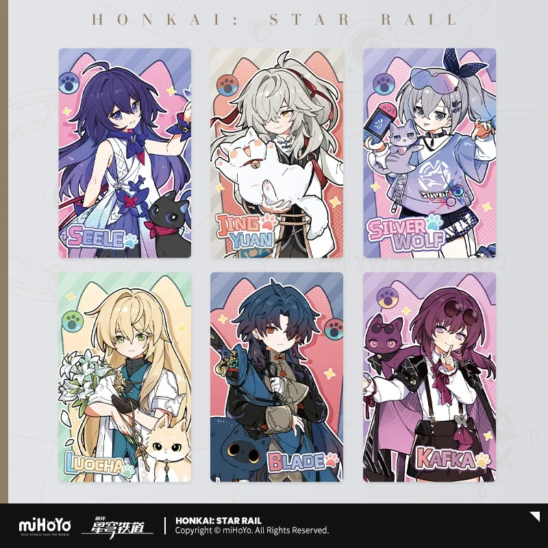 

Presale Honkai: Star Rail Official Merchandise Little Cat Series Laser Ticket Kafka Blade Lucoha Silver Wolf Jing Yuan Seele