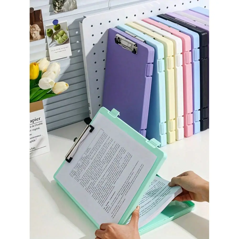 Random 1 PC Large Capacity File Organizer Personalized A4 Size, Board Clip, Storage Function 2 In 1 Study Material Organizer Ul