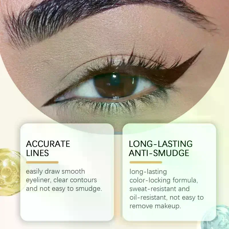 Waterproof Eyeliner Pen Colorfast Long Lasting Anti Smudge Quick Drying Sweat Resistant Smooth Portable Eye Liner Pen Eye Makeup