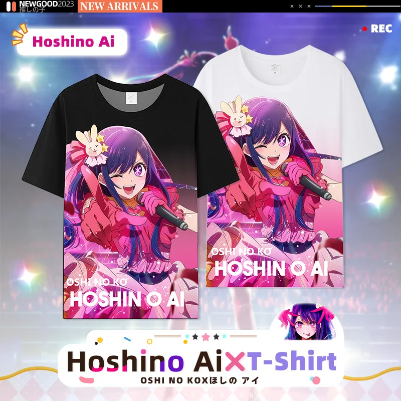 Anime Oshi no Ko Hoshino ai Cosplay Short-sleeved T-shirt  Men Women T-shirts