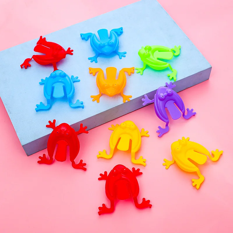 10 Pcs Creative Fun Mini Jumping Frog Post 80/90's Nostalgia Toy Press To Bounce The Little Frog Parent-child Interactive Toys