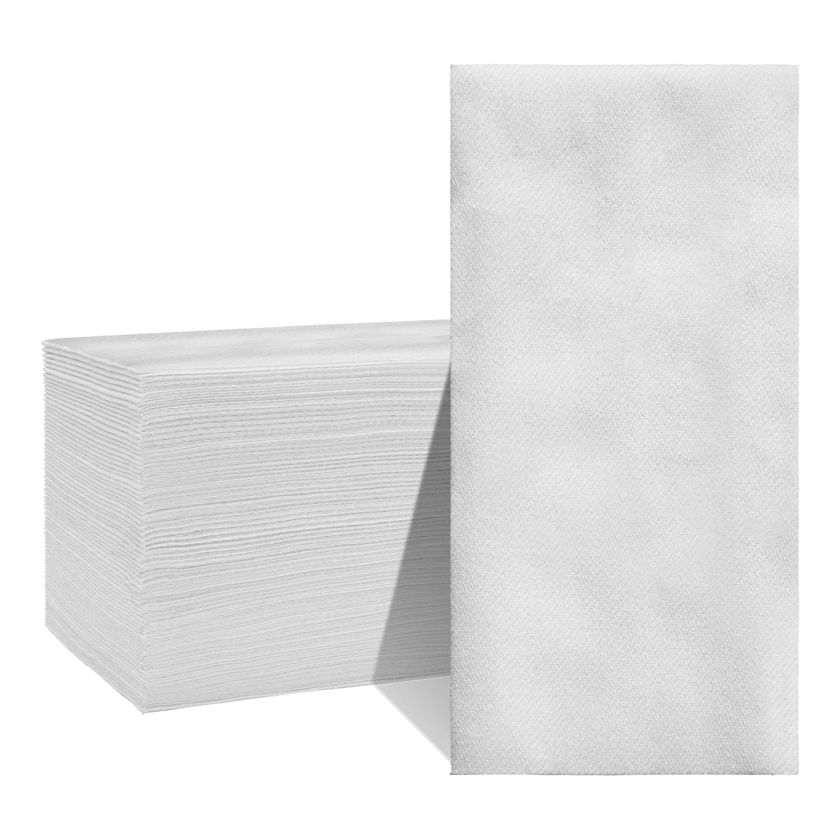 JINYUDOME 50/100Pcs Disposable Linen-Feel Dinner Napkin,30*43cm White Twill Napkin,Prefolded Paper Napkins Pad For Party Wedding