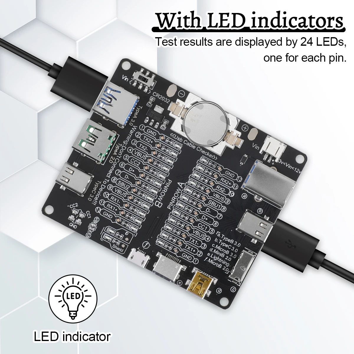 USB Cable Tester Type-C Type-B Micro Short Circuit Switch Test Board Data Cable Anomaly Detection For iOS Android Test Board