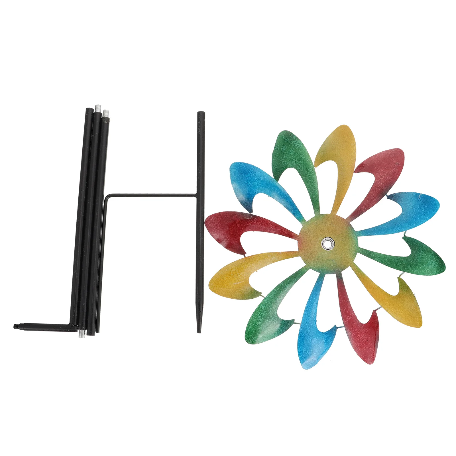 

1pc Iron Windmill Decorative Pinwheel for Garden Durable Spinners Whirligigs Easy Install Home Decor