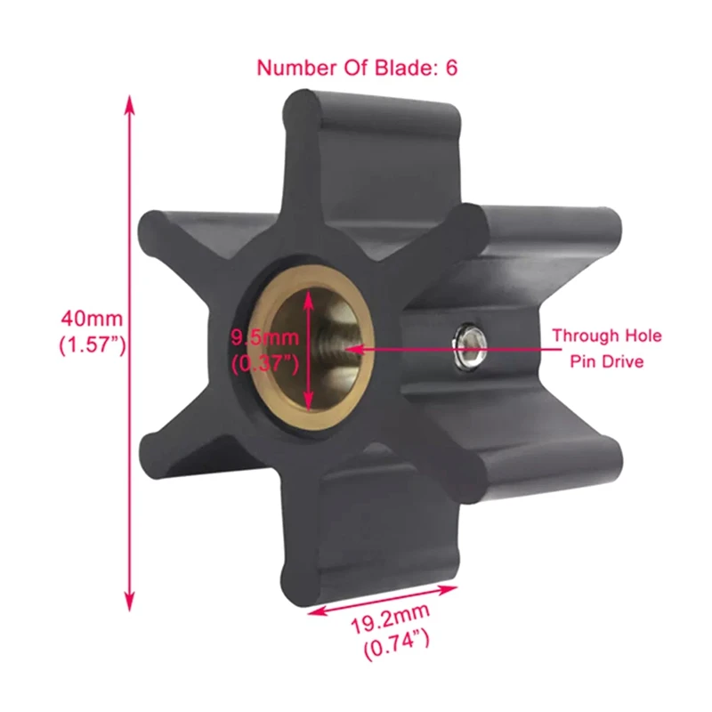 Yanmar 104211-42070 104211-42071 용 워터 펌프 임펠러, Jabsco Volvo Fit