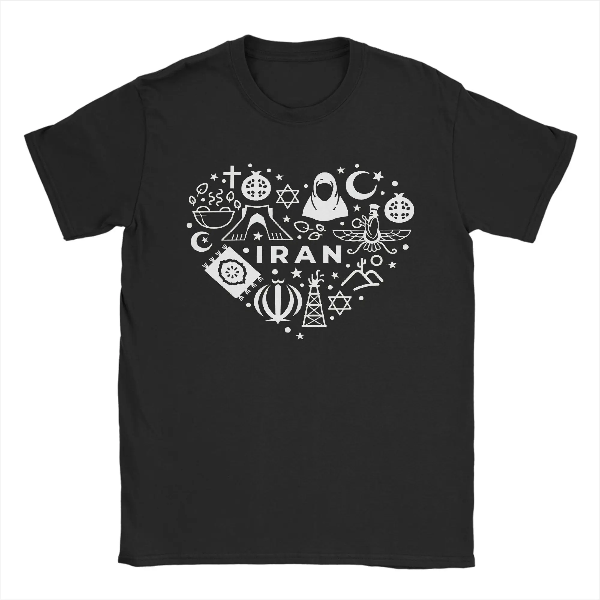 

Iran Men T Shirts Novelty Tee Shirt Short Sleeve Crewneck T-Shirt 100% Cotton Graphic Printed Clothing