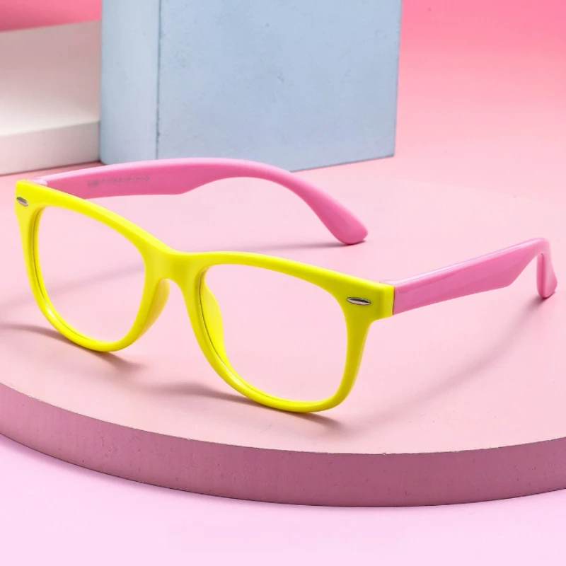 CLLOIO Classic Trendy Colorful High Elasticity Kids Myopia Learn Eyewear Children Square Optical Frame Customizable Prescription