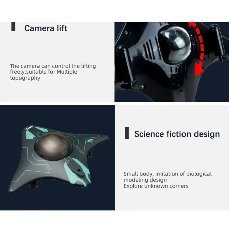 เรือดำน้ำบังคับวิทยุ 6CH พร้อมกล้องใต้น้ำ ควบคุมผ่านรีโมทคอนโทรล Wifi FPV ของเล่นบังคับวิทยุสำหรับเด็ก ของขวัญ