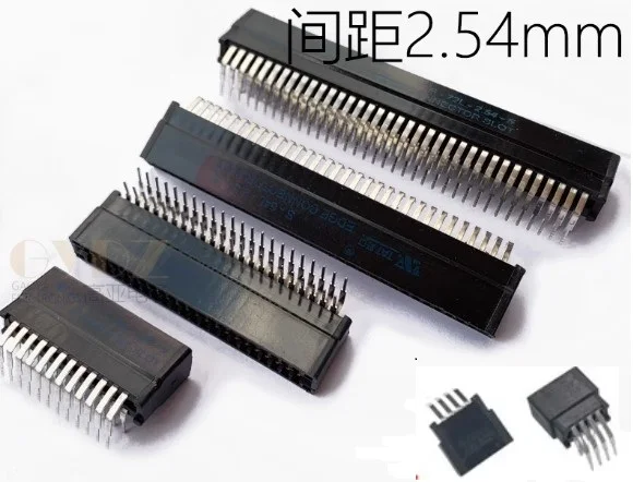 10PCS  Earless bus 2.54mm pitch socket gold finger slot EDGE connector 8p-128p